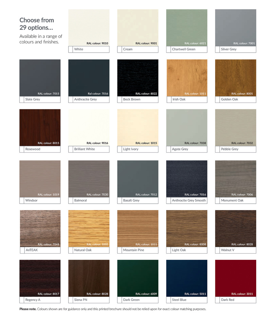 A Selection of Frame Colours